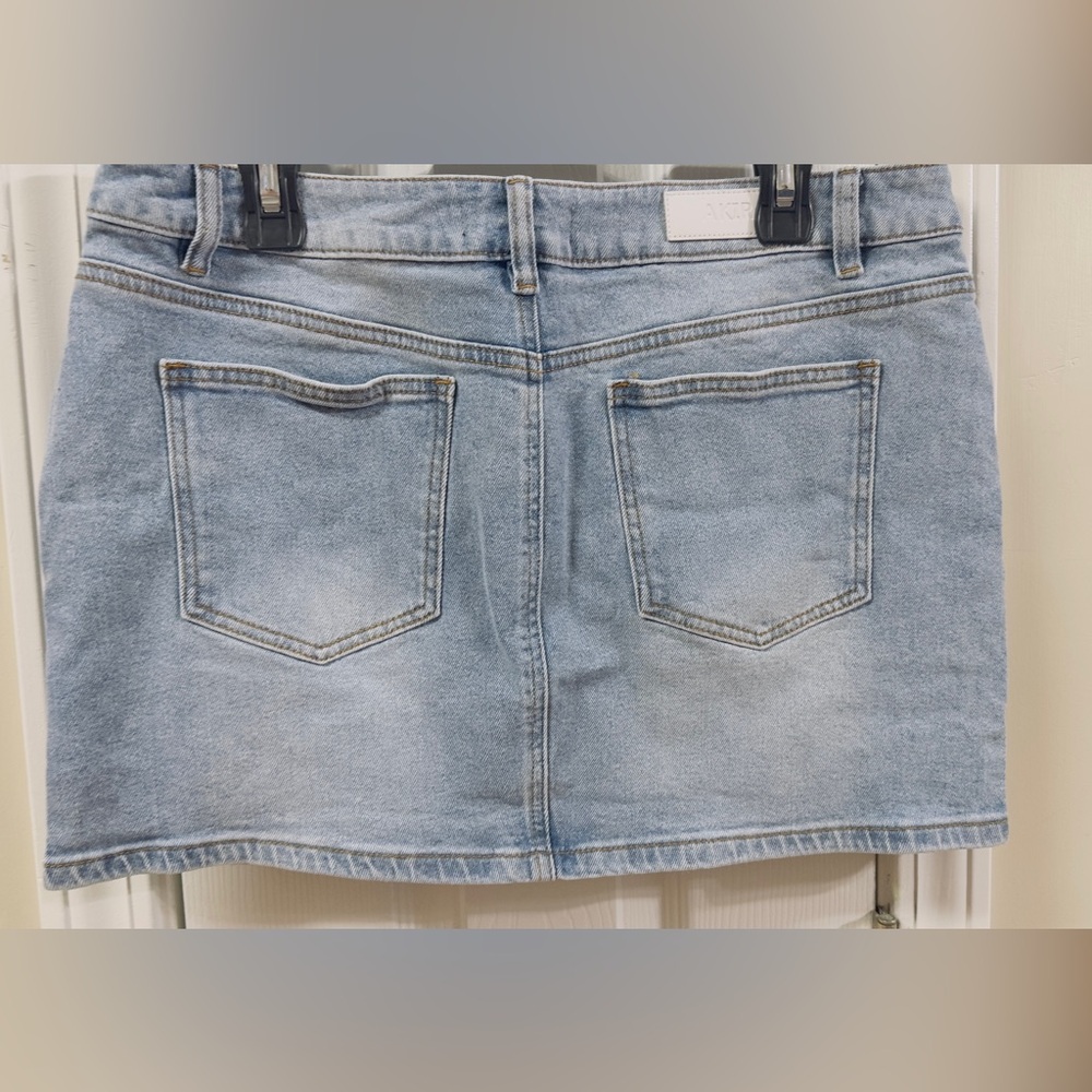 AKIRA Embellished Light Blue Denim Mini Skirt. (Mix25) - Picture 4 of 4